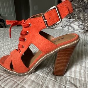 Size 6- Kelsi Dagger Orange Sandals- Never worn